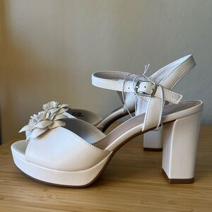 Elegant Cream Women's Platform Heels